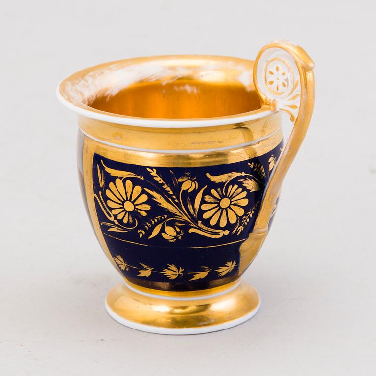 COFFEE CUP, porcelain, Gardner, Russia mid 19th century.