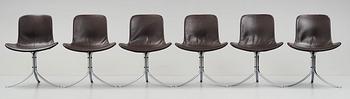 Poul Kjaerholm, a set of six "PK9" chairs, edition E Kold Christensen Denmark.