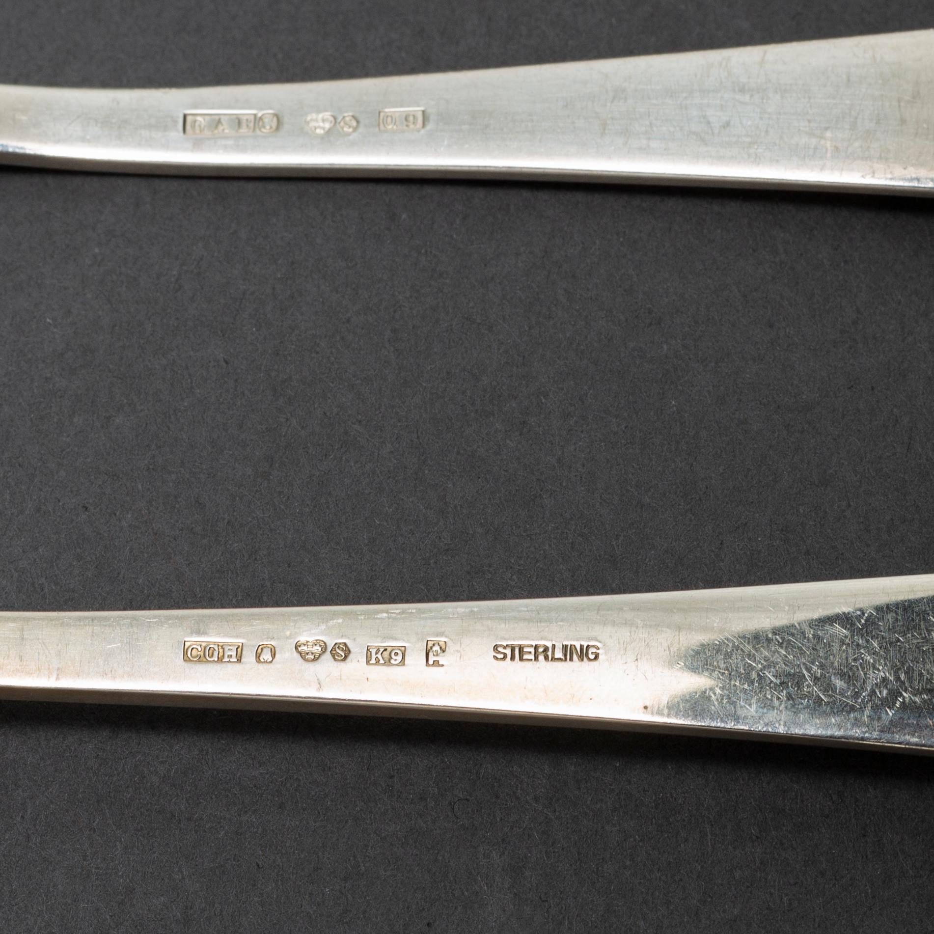 CG HALLBERG and GAB, a part 'Diana' silver cutlery, Stockholm, 1960s (36 pieces).