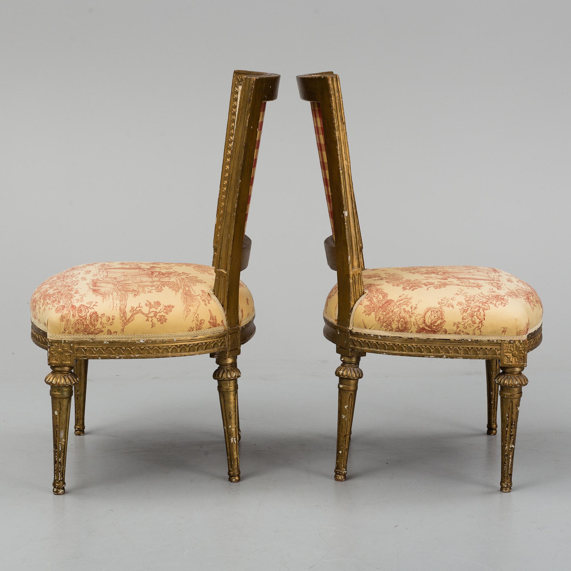STOLAR, ett par, av Ephraim Ståhl (mästare i Stockholm 1794-1820), Gustavianska.