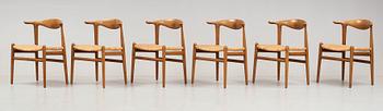 Hans J. Wegner, "Kohornsstolen/ Cowhorn chair", sex stycken, "JH-505", Johannes Hansen, Danmark 1950-60.