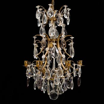 A Rococo-style six-light chandelier, second half of the 20rh century.