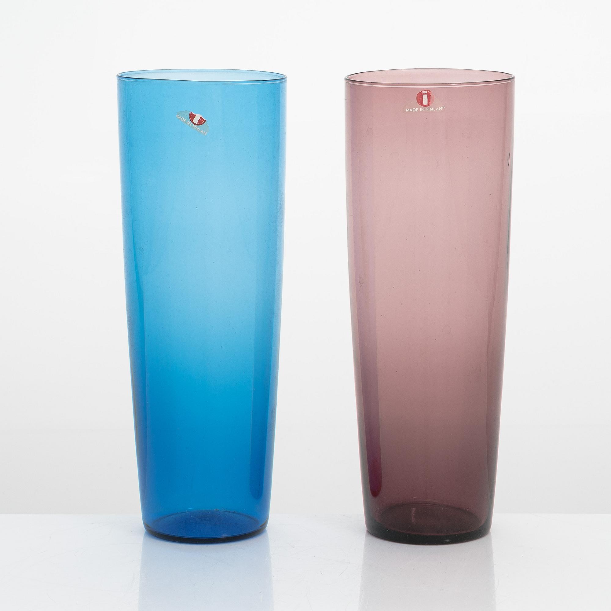 Tapio Wirkkala, a set of 16 juice glasses, model 2204, Iittala, Finland. In production 1956-1969.