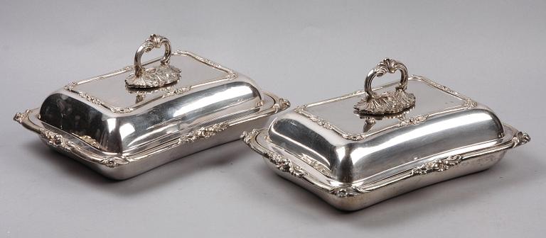 DUBBELKAROTTER, ett par, pläter, Walker & Hall, Sheffield, England, tidigt 1900-tal.