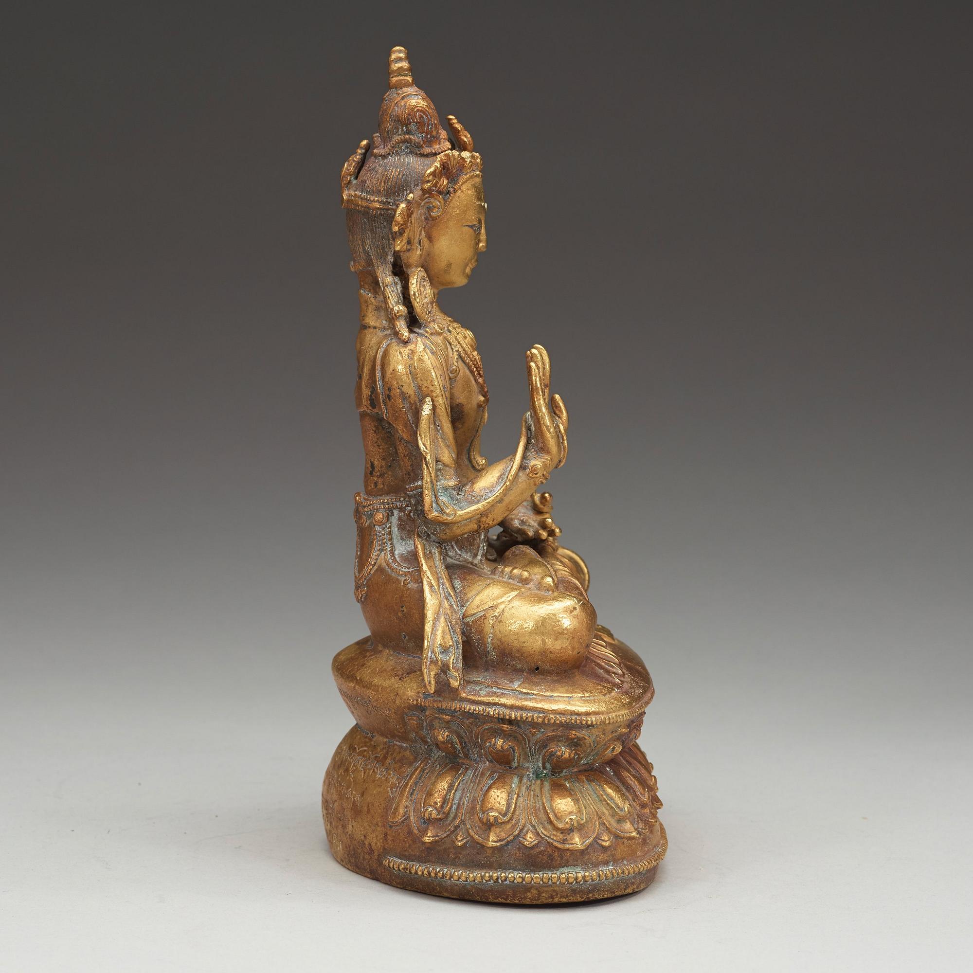 BODHISATTVA, förgylld kopparlegering. Tibet, omkring år 1900.