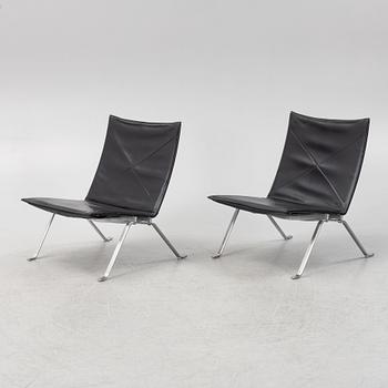 Poul Kjaerholm, a pair of 'PK22' armchairs, Fritz Hansen, Denmark, 1987.