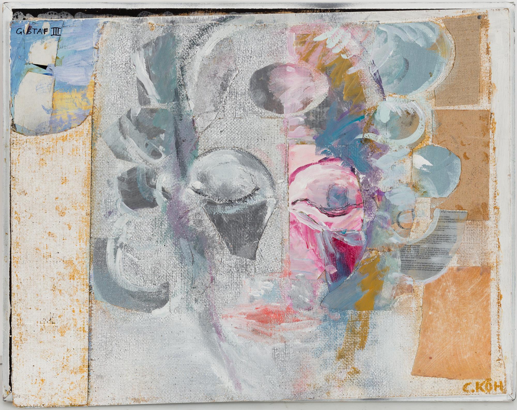 CARL KÖHLER, oil and collage, signed.