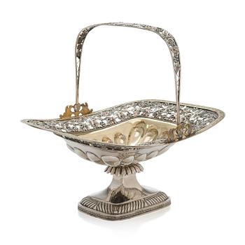 A parcel-gilt sweetmeat basket, maker's mark of Olof Robert Lundgren, Turku (active 1821-1888), possibly 1830s.