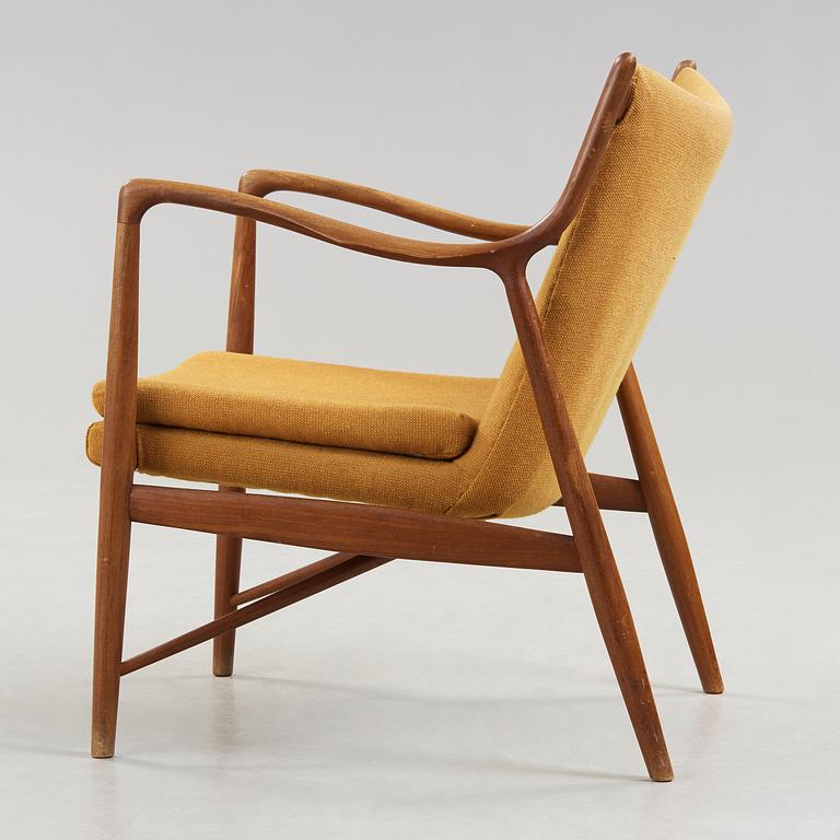 A Finn Juhl 'NV-45' easy chair by Niels Vodder, Denmark 1940-50's.