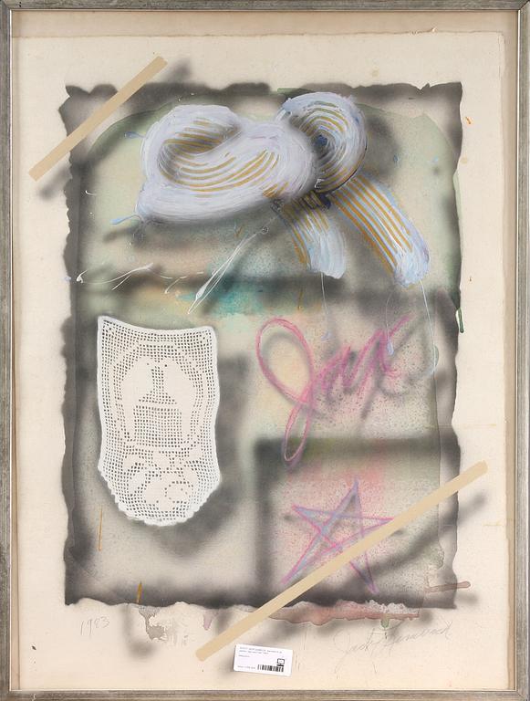 JACK LEMBECK, blandteknik på papper, sign samt dat "1983".