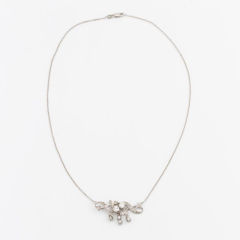 White gold necklace with diamonds.