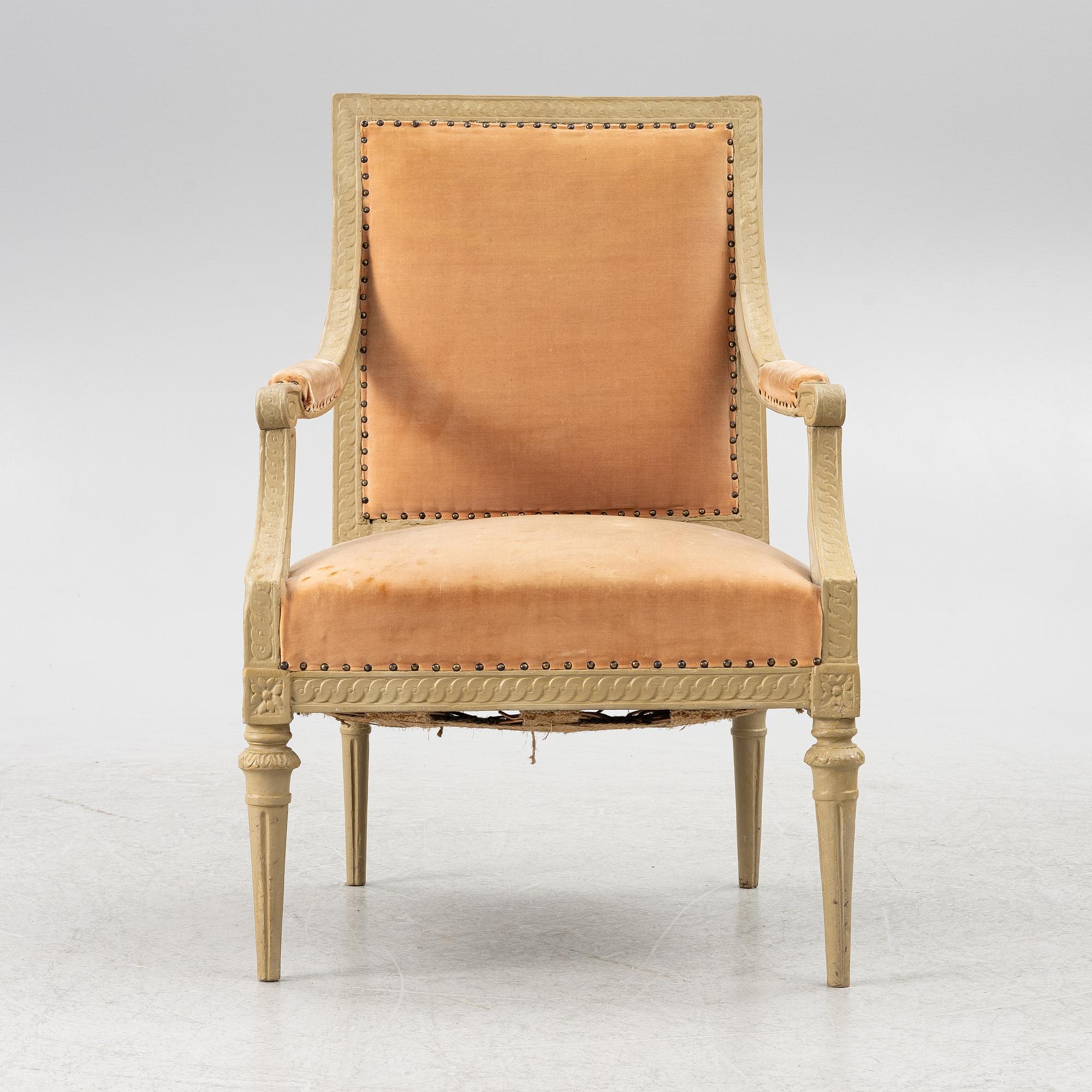 Karmstol, gustaviansk, 1700-talets slut.