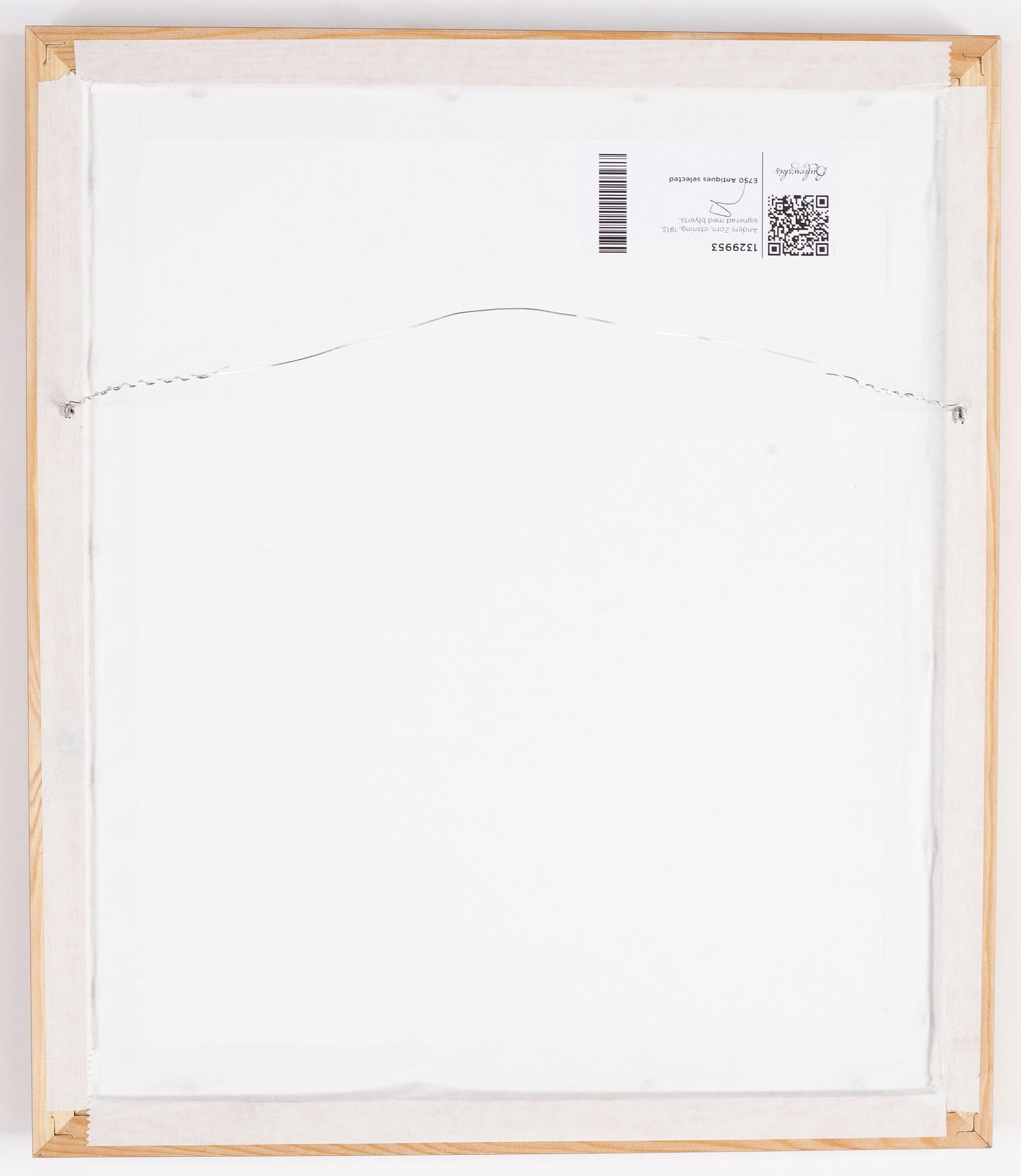 Anders Zorn, etsning, 1913, signerad med blyerts.