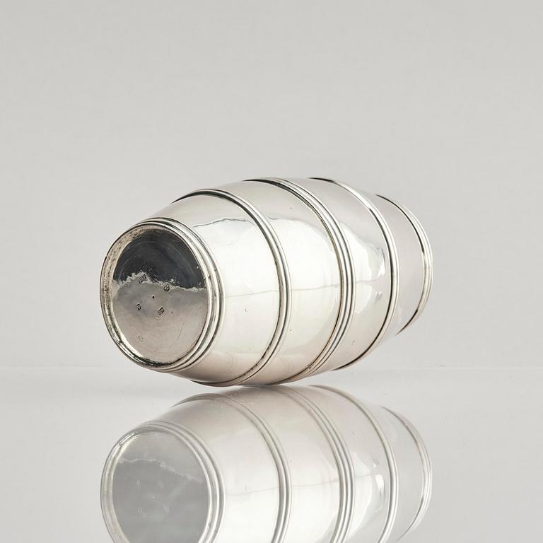 A Swedish 19th century double beaker, silver, marks of Peter Holmberg, Örebro 1854.