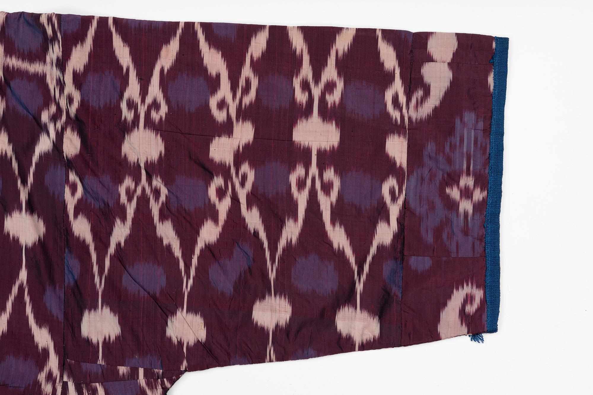 A silk Ikat Chapan, Central Asian, 1880s.
