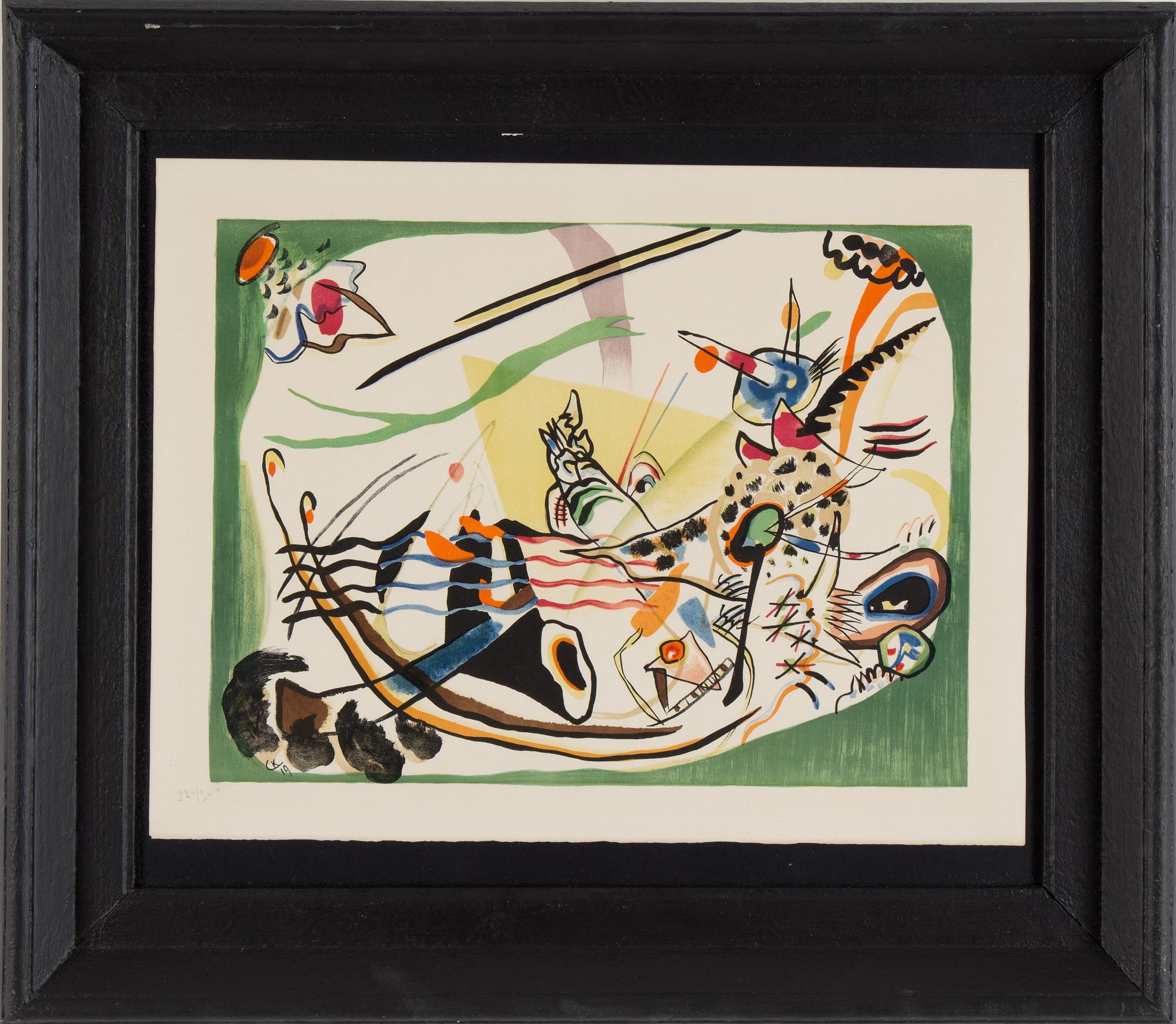 WASSILY KANDINSKY, efter, färglitografi, signerad i stenen CK och daterad -19, Numerad 224/300,