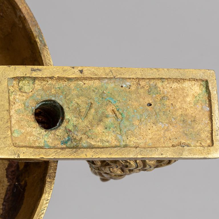 A 19th century bronze church candlestick.