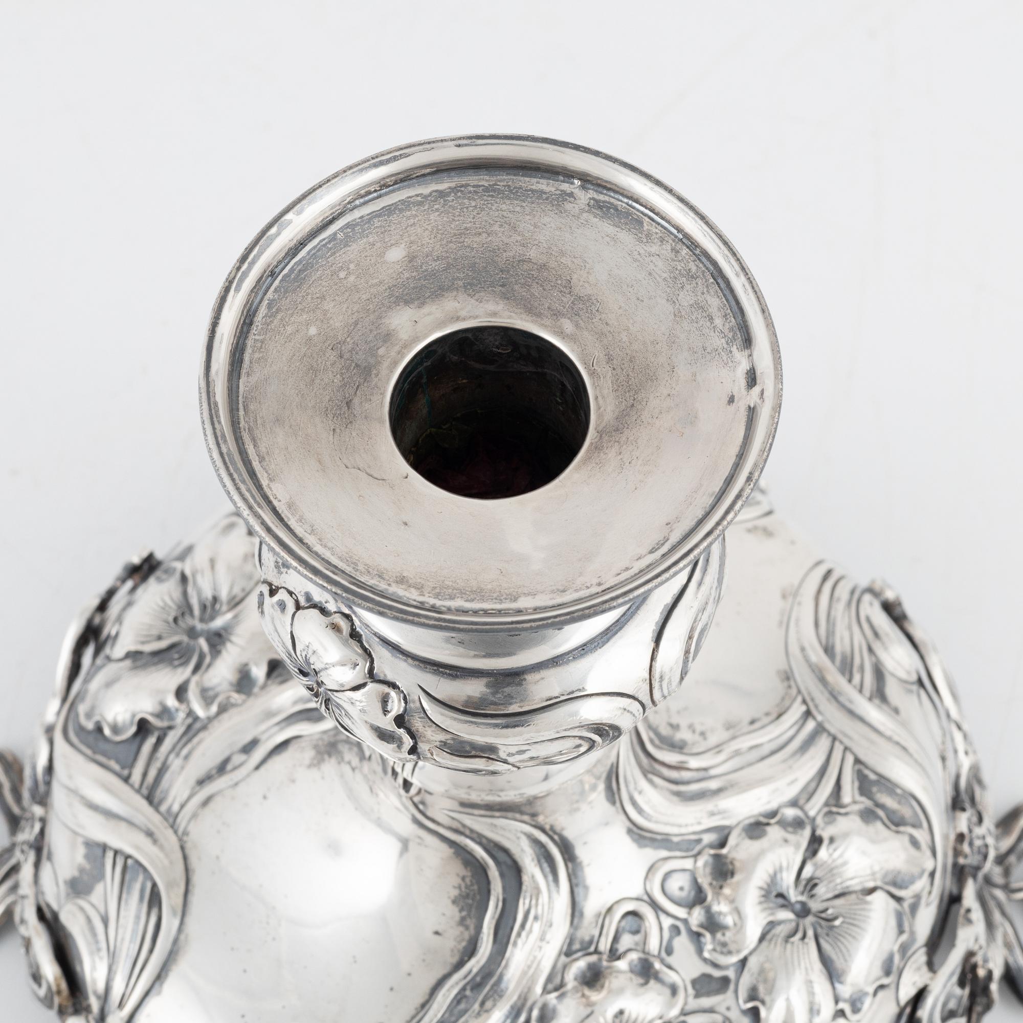 An Austro-Hungarian Art Nouveau Silver Candlestick, Vienna circa 1900.