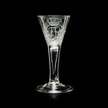 A Swedish engraved armorial goblet, 18th Century.