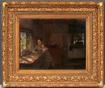 ALBERT EDELFELT, HARJOITELMA TEOKSEEN "SISÄKUVA UUSMAALAISESTA TALONPOIKAISTUVASTA".
