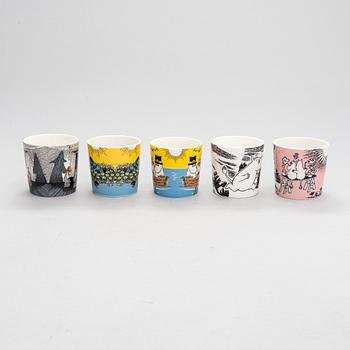 Eleven Moomin mugs, white porcelain, Moomin Characters, Arabia.