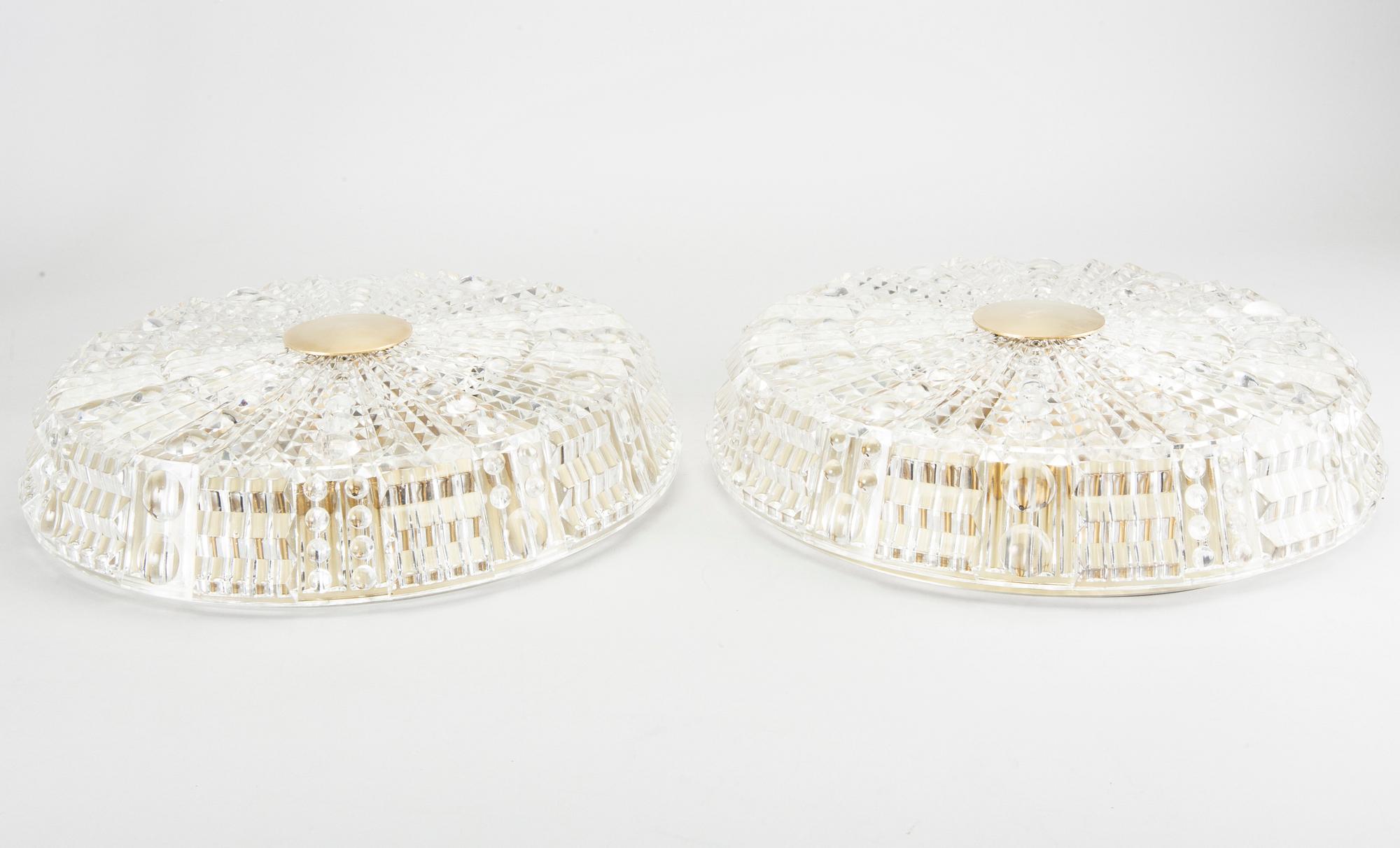 CARL FAGERLUND, plafonder, ett par, Orrefors, 1900-talets andra hälft.