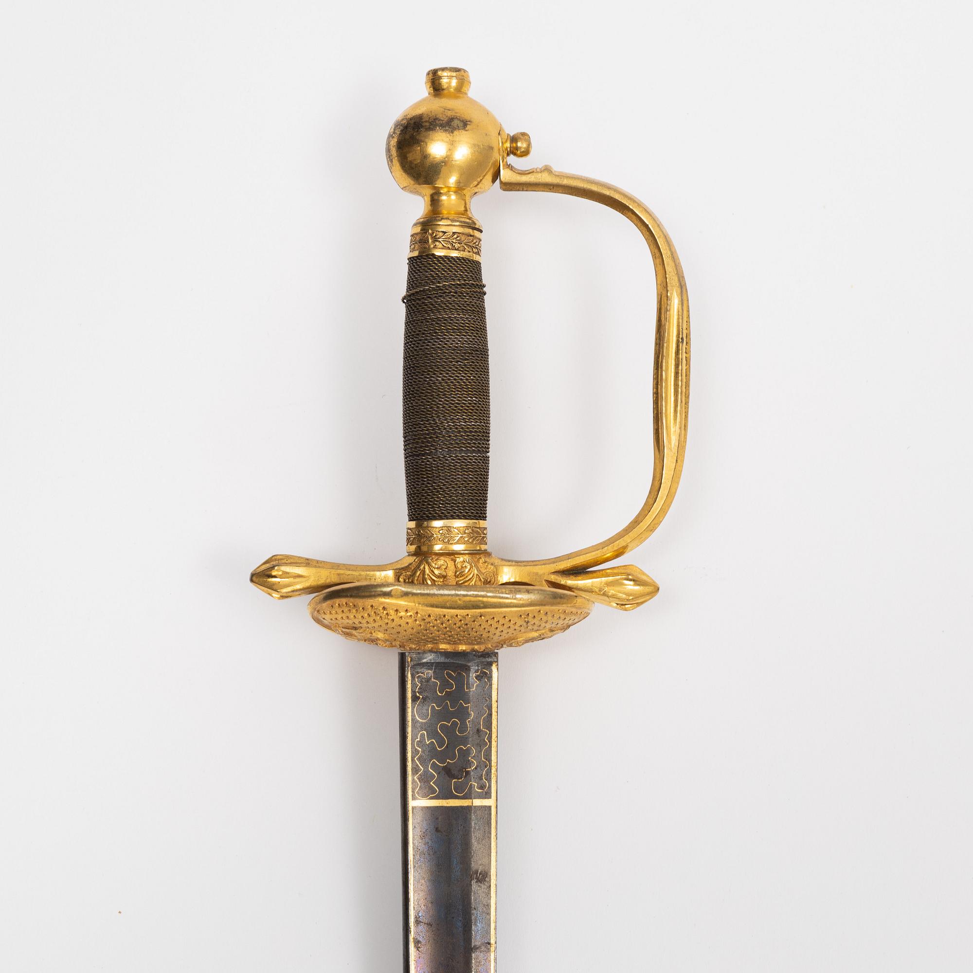 Värja, svensk, för infanteriofficer, 1800-talets första hälft.