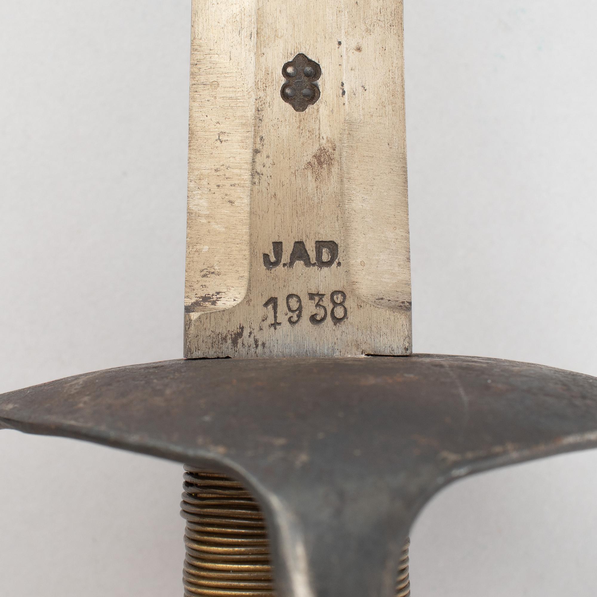 Sword, by John Dahlgren, dated 1938.