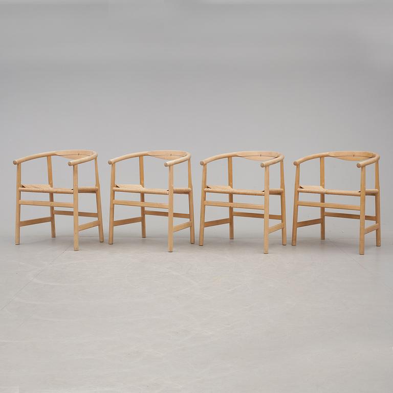 KARMSTOLAR, 4 st, pp 201/203, Hans J Wegner för PP Möbler, Alleröd, Danmark. Formgiven 1969.