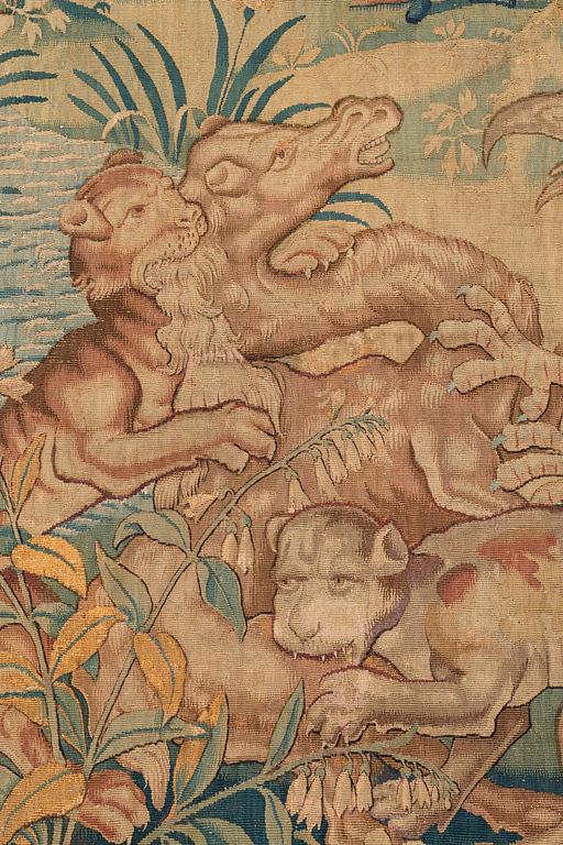 A Flemish 'Game park' tapestry, probably Audenarde, c. 331 x 177 cm, mid 16th century.