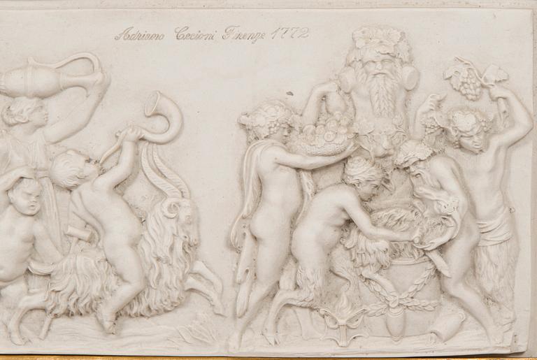 Relief, alabaster, 1800-tal.