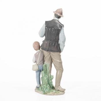 Salvador Furió, figurine, "A fishing lesson", and "A father's pride", Lladró, Spain.