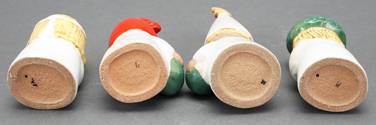 FIGURINER, 4 st, stengods, Lisa Larson, Gustavsberg.