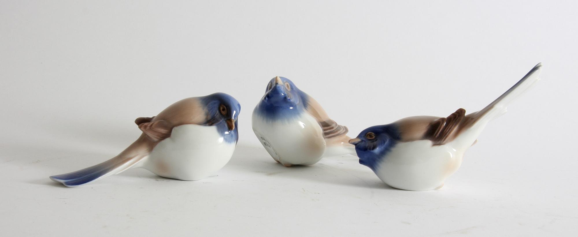 FIGURINER, 3 st, porslin, Bing & Gröndal.