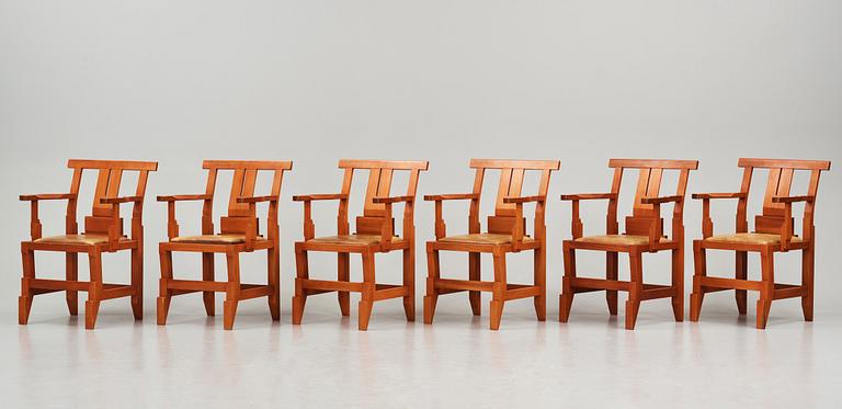 John Kandell, a set of six "Solitär" chairs, Källemo, Värnamo post 1985.