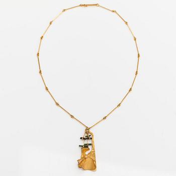 Björn Weckström, Kaulakoru "Semiramis", 14K kultaa, turmaliineja. Lapponia 1973.