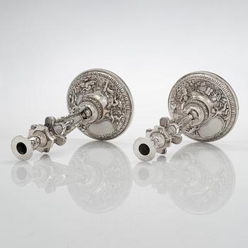 Christian Hammer, kandelabrar, ett par, silver, Stockholm 1854-1863.