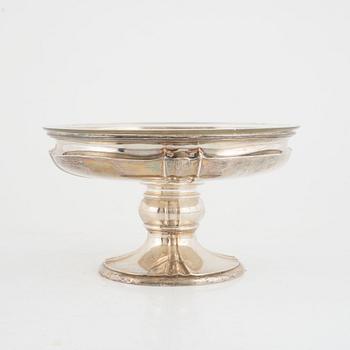 Konfektskål, silver och glas, svensk importstämpel, GAB, Stockholm 1920.