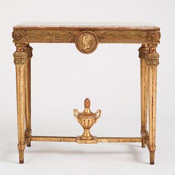 A Gustavian console table, late 18th Century.