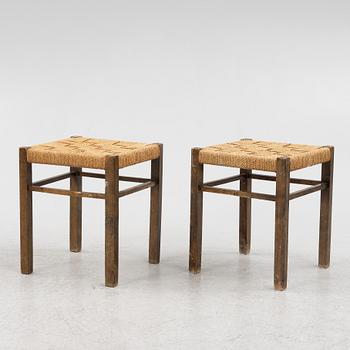 Axel Larsson, pallar, ett par, funkis, Bodafors, 1930-tal.