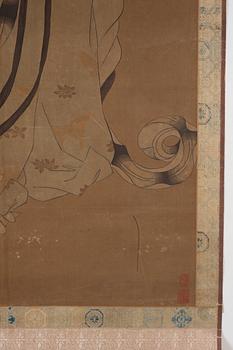 A large scroll painting by anonymous artist, ink and colour on silk, Qing dynasty, 18th century.