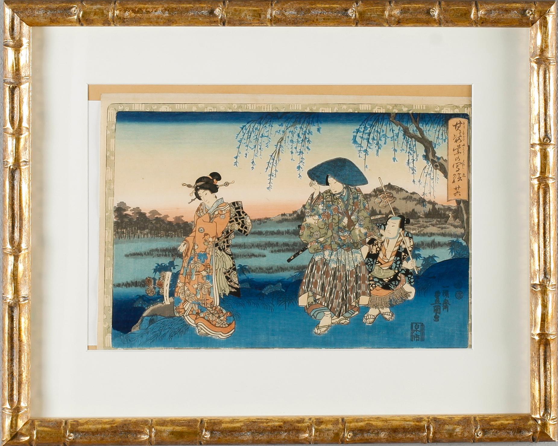 OKÄND KONSTNÄR, träsnitt, Japan, 1800-talets andra hälft.