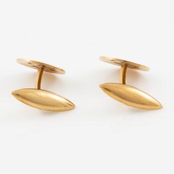 Cufflinks, six pieces, 18K gold.
