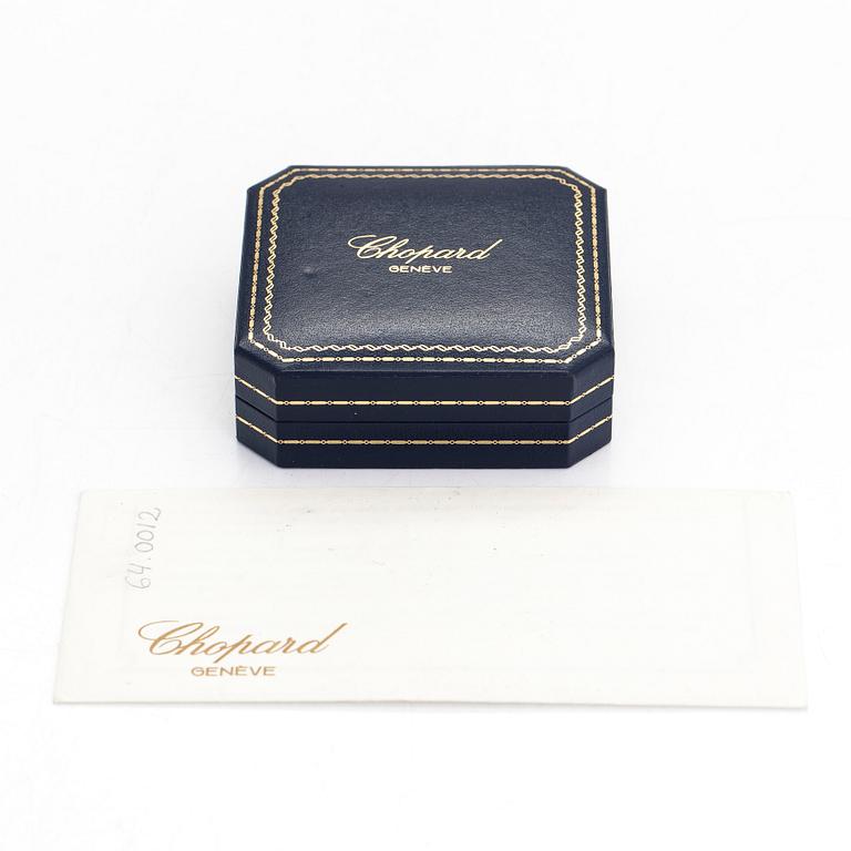 Chopard, armband, "Happy Diamonds", 18K vitguld, gummi och en diamant 0.05 ct.