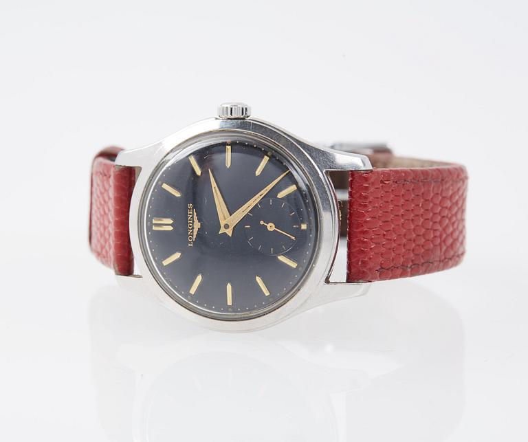 HERRARMBANDSUR, stål, Longines, 1960-tal.