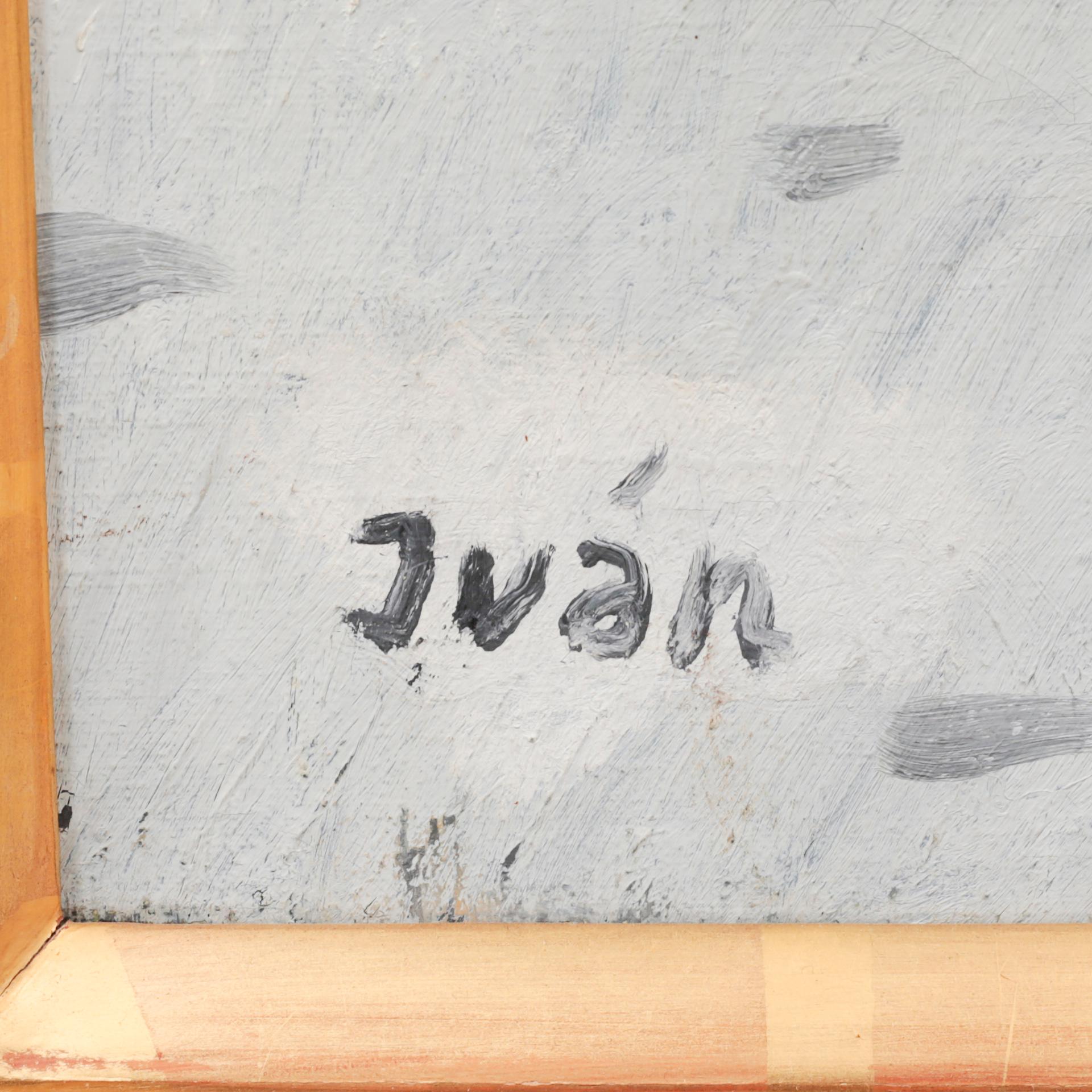 oil on canvas, sogned.