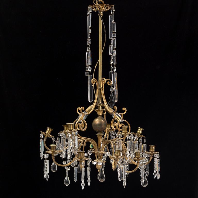 Ljuskrona, Oscariansk, omkring år 1900.