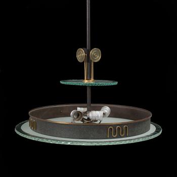 A 1920s art déco ceiling light.