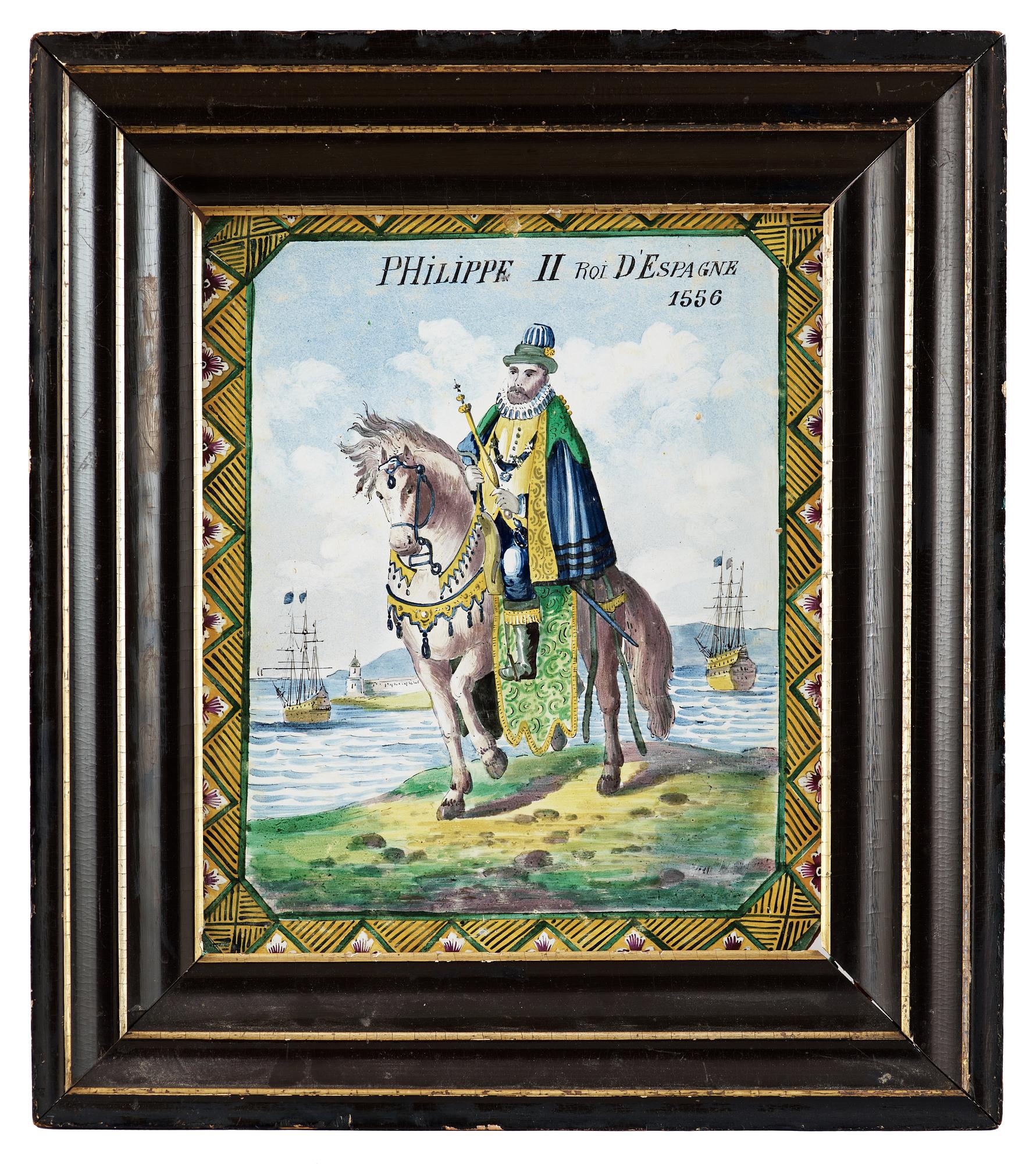 PLAKETT, majolika. Historismus, 1800-tal.