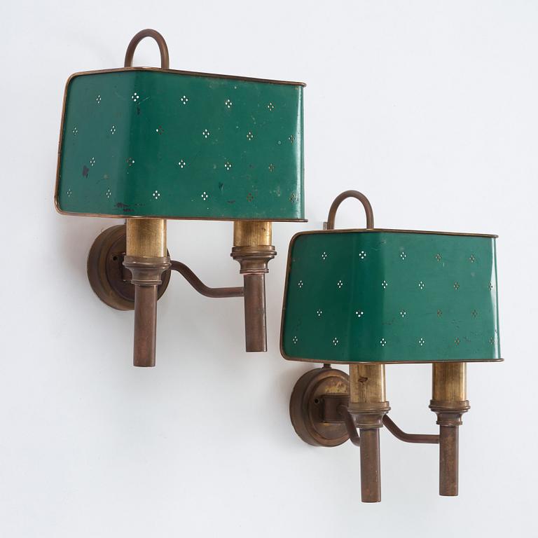 Hans-Agne Jakobsson, a pair of wall lamps, Hans Agne Jakobsson AB, Markaryd, 1950's-60's.